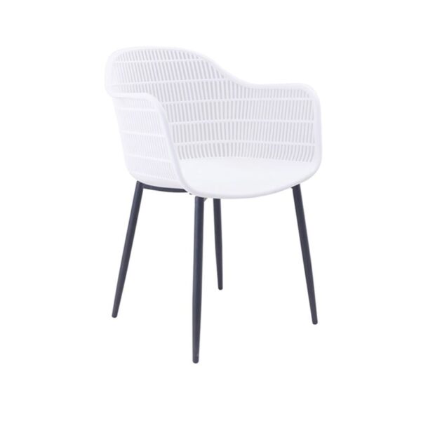 BERRY Πολυθρόνα Μέταλλο Βαφή Μαύρο, PP-UV Άσπρο 58x58x85cm - Image 8