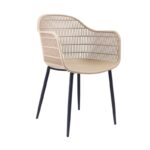 BERRY Πολυθρόνα Μέταλλο Βαφή Μαύρο, PP-UV Tortora 58x58x85cm - Image 8