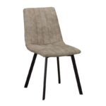 BETTY Καρέκλα Μέταλλο Βαφή Μαύρο, Ύφασμα Suede Μπεζ 45x60x87cm - Image 4