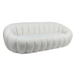 BEVERLY Καναπές 3θ - Σαλονιού - Καθιστικού, Teddy Ύφασμα Άσπρο 199x96x62cm - Image 3