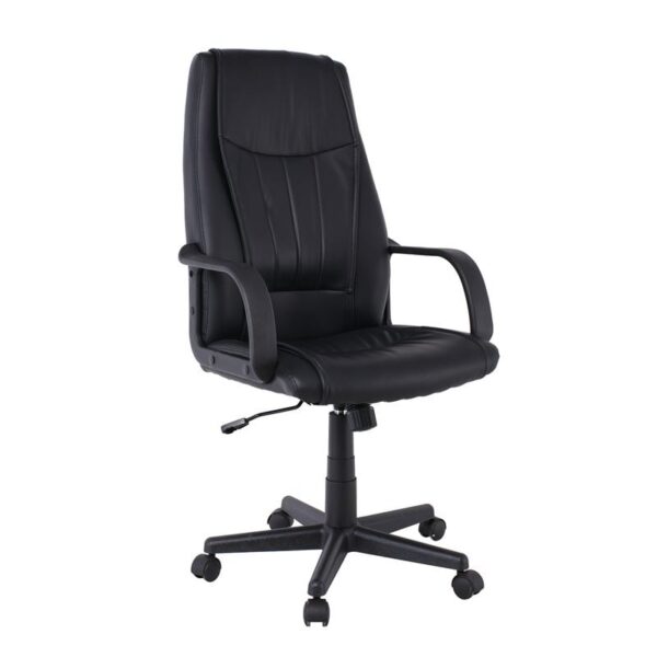 BF1410 Πολυθρόνα Γραφείου Διευθυντή Pu Μαύρο 61x68x104/114cm - Image 7