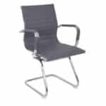 BF3300V Πολυθρόνα Γραφείου Επισκέπτη, Μέταλλο Βάση Χρώμιο PU Γκρι 55x60x91cm - Image 4