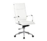 BF3600 Πολυθρόνα Διευθυντή Μέταλλο Βάση Χρώμιο, PU Άσπρο 55x67x112/120cm - Image 4