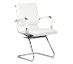 BF3600V Πολυθρόνα Γραφείου Επισκέπτη, Μέταλλο Βάση Χρώμιο - PU Άσπρο 55x63x92cm - Image 4