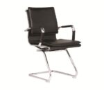 BF3600V Πολυθρόνα Γραφείου Επισκέπτη, Μέταλλο Βάση Χρώμιο - PU Μαύρο 55x63x92cm - Image 4