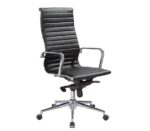 BF4400 Πολυθρόνα Διευθυντή Μέταλλο Χρώμιο - PU Μαύρο 57x62x110/118cm - Image 4