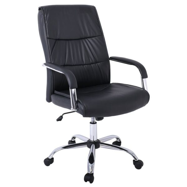 BF5100 Πολυθρόνα Διευθυντή Βάση Μέταλλο Χρώμιο - PU Μαύρο 60x70x104/114cm - Image 6