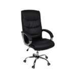 BF6400 Πολυθρόνα Διευθυντή Μέταλλο Χρώμιο, PU Μαύρο 64x66x110/118cm - Image 4