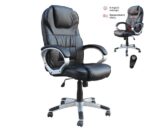 BF7300 Πολυθρόνα Γραφείου Διευθυντή, 8 Σημεία Massage, Θερμαινόμενη Πλάτη, Pu Μαύρο 66x72x112/122cm - Image 3