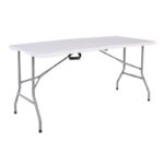 BLOW-W Τραπέζι  Συνεδρίου - Catering Πτυσσόμενο (Βαλίτσα), Μέταλλο Γκρι, HDPE Άσπρο 35mm 180x70x74cm - Image 3