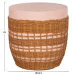 ΒΟΗΘΗΤΙΚΟ ΤΡΑΠΕΖΙ VILHENA HM18166 FIBER CEMENT ΡΟΖ-RATTAN ΦΥΣΙΚΟ Φ44.5x45Υεκ. - Image 2