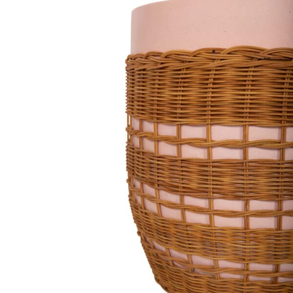 ΒΟΗΘΗΤΙΚΟ ΤΡΑΠΕΖΙ VILHENA HM18166 FIBER CEMENT ΡΟΖ-RATTAN ΦΥΣΙΚΟ Φ44.5x45Υεκ. - Image 6