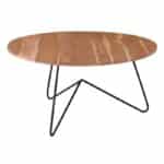 BORAL-W Τραπεζάκι Σαλονιού Καθιστικού, Μέταλλο Βαφή Μαύρο, Ξύλο Ακακία Φυσικό Φ80cm H.40cm - Image 3