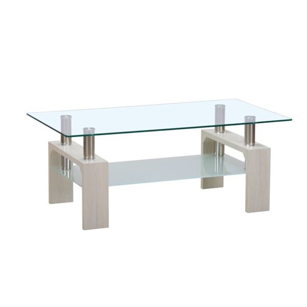 CAMERON Τραπεζάκι Σαλονιού Καθιστικού, Απόχρωση White Wash 110x60x45cm - Image 3