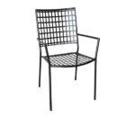 CASTELLO Πολυθρόνα Μέταλλο Mesh Βαφή Μαύρο, Στοιβαζόμενη 57x62x89cm - Image 4