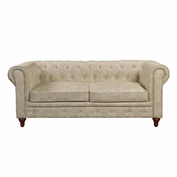 CHESTERFIELD York Kαναπές 3Θέσιος Σαλονιού - Καθιστικού, Ύφασμα Απόχρωση Μπεζ 190x82x77cm - Image 3