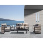 CITY Living Set Σαλόνι Καθιστικό Κήπου - Βεράντας Alu Ανθρακί - Μπεζ Τραπ+2θέσιο+2 Πολυθρ+Βοηθ.τραπ - Image 4