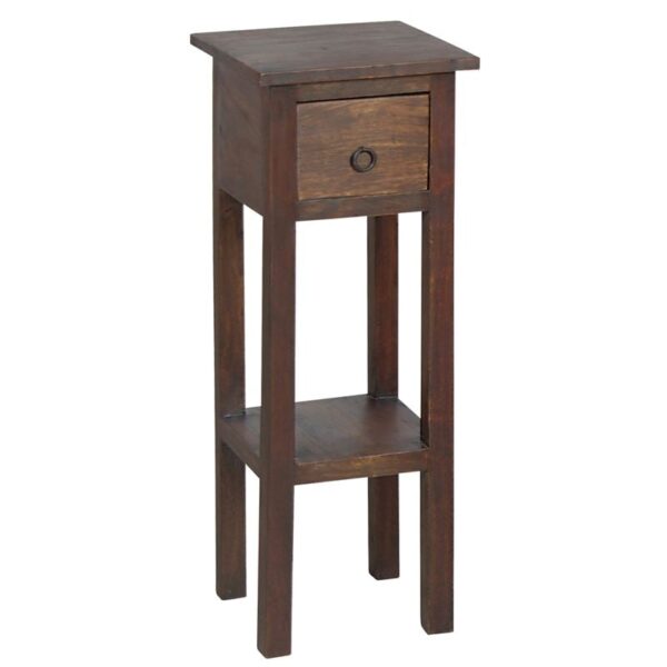 CLASSIC Stand - Τραπεζάκι Βοηθητικό H.65cm - 1 Συρτάρι, Ξύλο Sheesham Καρυδί 25x25 H.65cm - Image 3