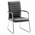 COLLET Πολυθρόνα Γραφείου Επισκέπτη Μέταλλο Χρώμιο, Pu Μαύρο 54x60x96cm - Image 4