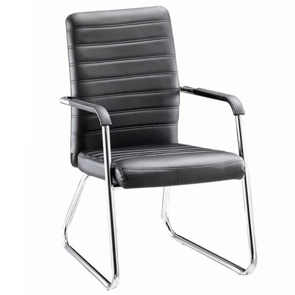 COLLET Πολυθρόνα Γραφείου Επισκέπτη Μέταλλο Χρώμιο, Pu Μαύρο 54x60x96cm - Image 4