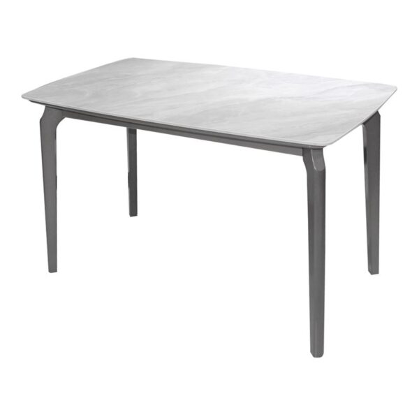 DALIN Τραπέζι Τραπεζαρίας- Κουζίνας, Ξύλο Γκρι-Επιφάνεια Sintered Stone White Marble 130x80x74cm - Image 4