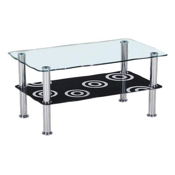 DANIEL DECO Τραπεζάκι Σαλονιού Καθιστικού, Inox - Γυαλί 8/5mm 75x45x41cm - Image 3