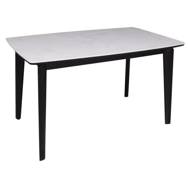 DANNY Τραπέζι Τραπεζαρίας- Κουζίνας, Ξύλο Μαύρο-Επιφάνεια Sintered Stone Άσπρο 130x80x75cm - Image 3