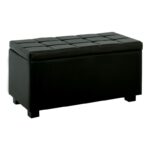 DENISE Σκαμπό με Αποθηκευτικό Χώρο - Ταμπουρέ, PU Μαύρο 88x43x45cm - Image 4