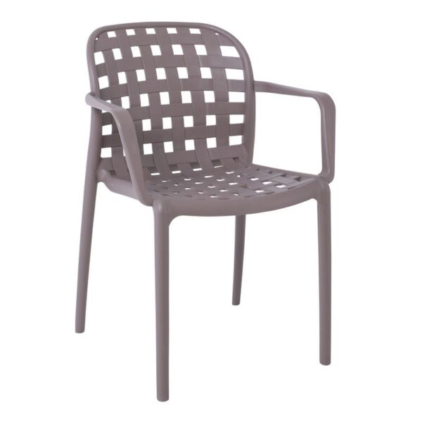 DENON Πολυθρόνα Στοιβαζόμενη PP-UV Καφέ Mocha 58x57x82cm - Image 8