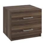 LIFE-W Κομοδίνο με 2 Συρτάρια, Απόχρωση Καρυδί 48x40x41cm - Image 2