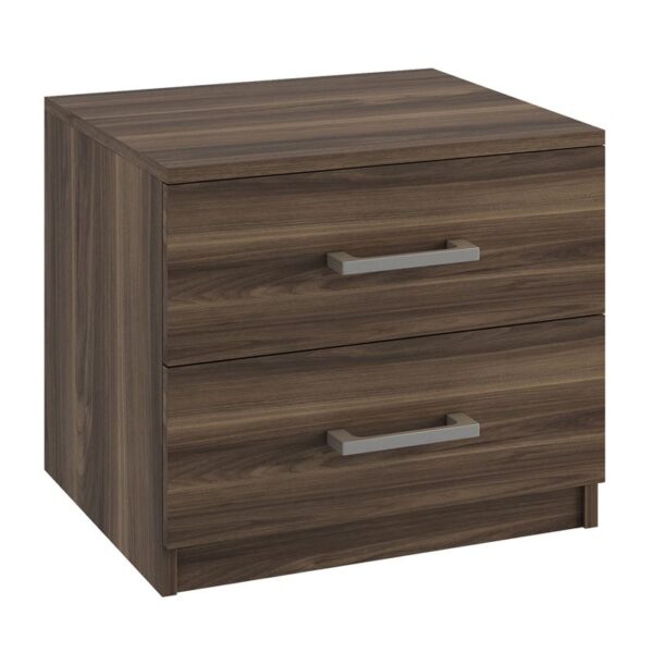 LIFE-W Κομοδίνο με 2 Συρτάρια, Απόχρωση Καρυδί 48x40x41cm - Image 2