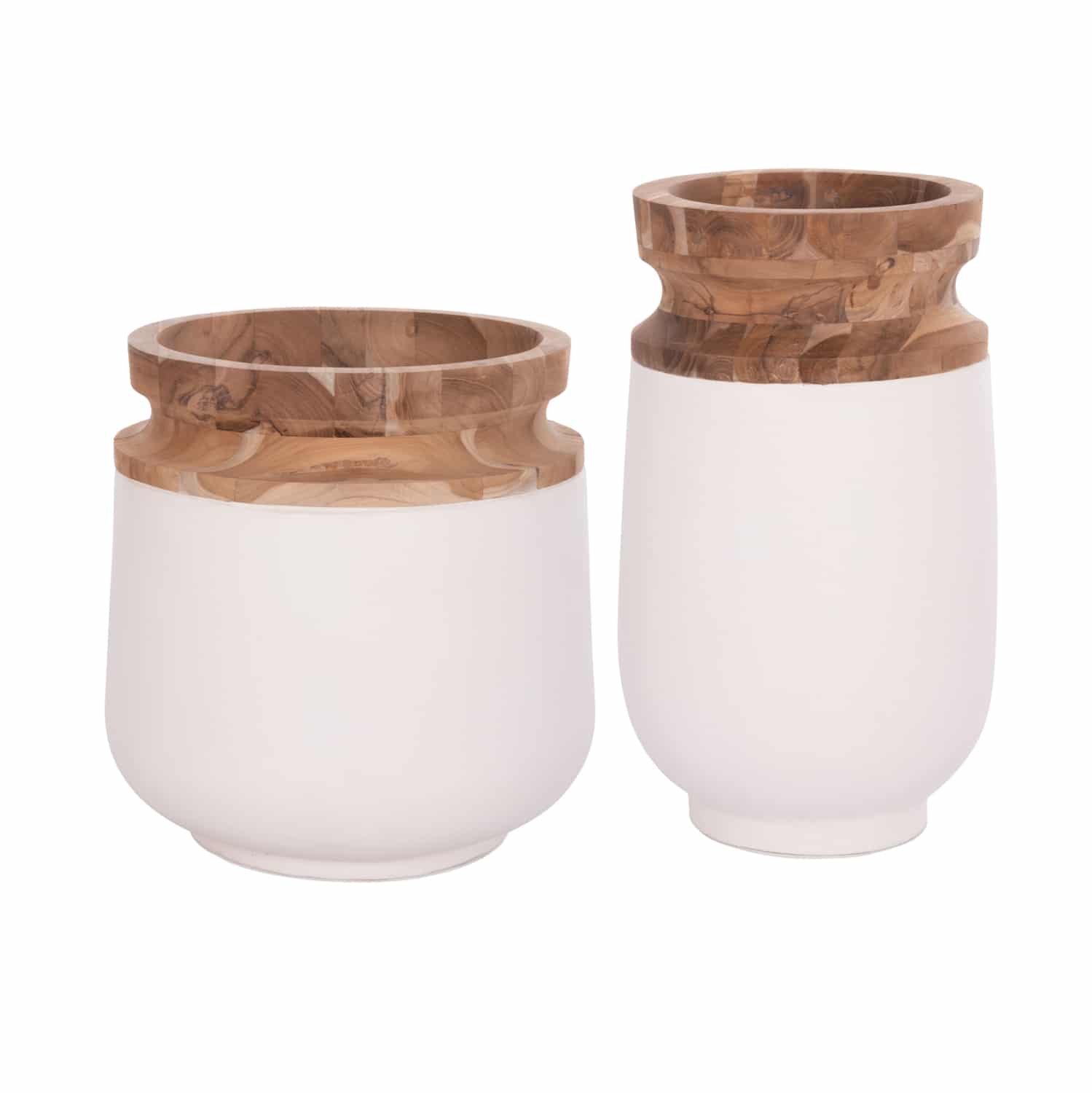 HM21140.02 ΔΙΑΚΟΣΜΗΤΙΚΑ ΒΑΖΑ ΔΑΠΕΔΟΥ 2ΤΜΧ LINTER HM21140.02 FIBER CEMENT ΛΕΥΚΟ-ΞΥΛΟ ΤΕΑΚ 47Υ & 60Υεκ - Image 1