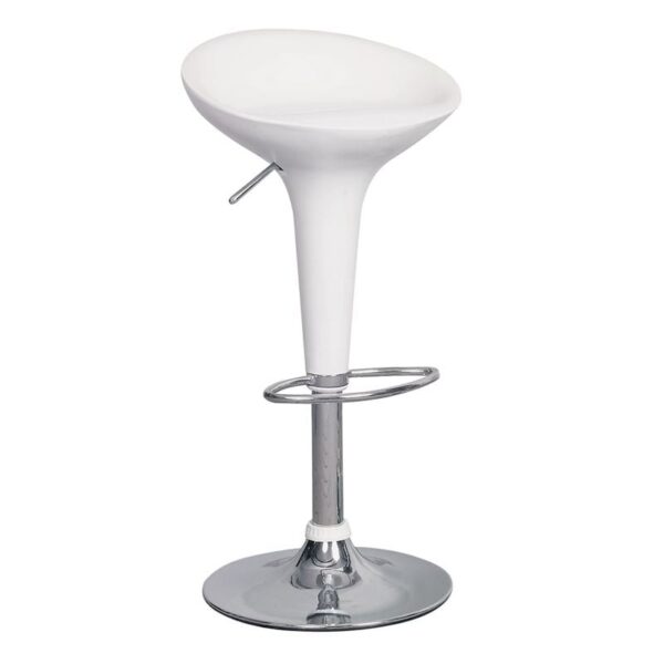 DISCO Σκαμπό BAR, Βάση Χρώμιο, ABS Άσπρο,Ρυθμιζόμενο Ύψος Περιστρεφόμενο 44x40x71/92cm - Image 7