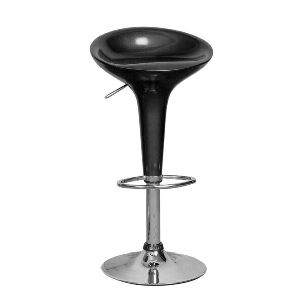 DISCO Σκαμπό BAR, Βάση Χρώμιο, ABS Μαύρο, Ρυθμιζόμενο Ύψος, Περιστρεφόμενο 44x40x71/92cm - Image 4