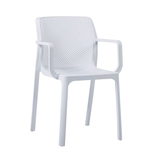 DORIAN Πολυθρόνα Kήπου Βεράντας PP-UV Άσπρο 54x55x83cm - Image 5