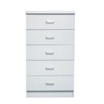 DRAWER Συρταριέρα με 5 Συρτάρια, Απόχρωση Άσπρο 60x40x97cm - Image 3