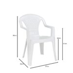 PORTOFINO Πολυθρόνα Τραπεζαρίας Κήπου - Βεράντας, PP Άσπρο, Στοιβαζόμενη 57x56x80cm - Image 12