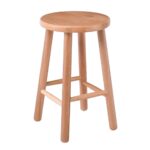 ΟΞΙΑ Σκαμπό Βοηθητικό Στρογγυλό, Λούστρο Φυσικό 30x30x50cm - Image 6