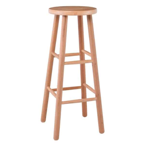 ΟΞΙΑ Σκαμπό BAR Στρογγυλό, Λούστρο Φυσικό 33x33x77cm (ΚάθισμαΦ30cm) - Image 8