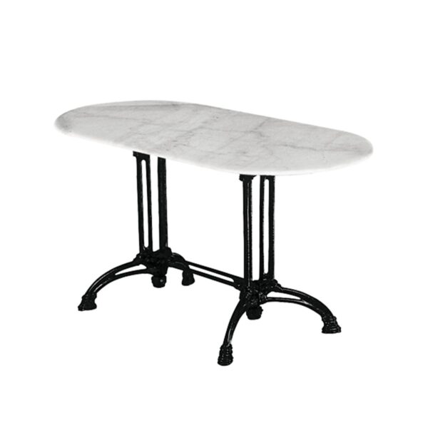 EKO Τραπέζι Αίθριο Oval Μαντέμι, Μάρμαρο 70x110x74cm Oval - Image 4