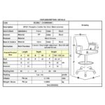 BF501 Σκαμπό Reception - Ταμείου με Πλάτη και Μπράτσα, Ύφασμα Μαύρο 62x60x100/122cm - Image 9