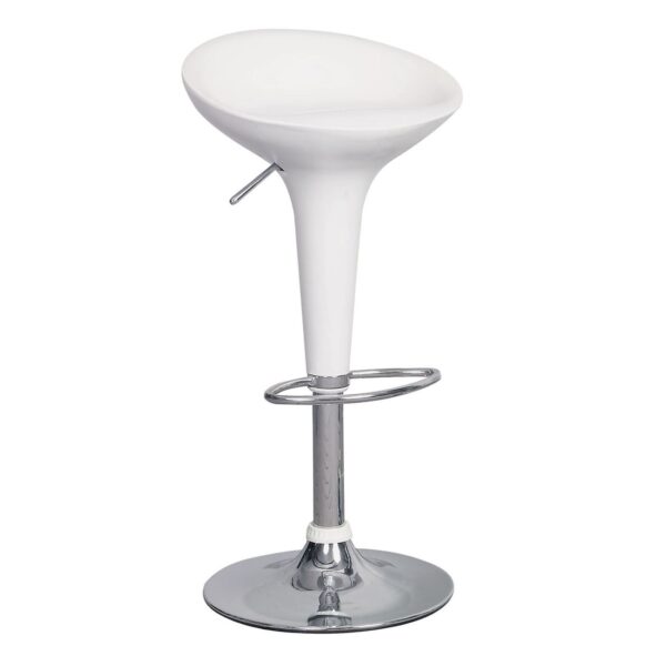 DISCO Σκαμπό BAR, Βάση Χρώμιο, ABS Άσπρο,Ρυθμιζόμενο Ύψος Περιστρεφόμενο 44x40x71/92cm - Image 5