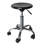 GLORY Σκαμπό, Βάση Χρώμιο, ABS Μαύρο, Ρυθμιζόμενο Ύψος, Περιστρεφόμενο, Τροχήλατο Φ32 H.45/57cm - Image 4