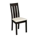 REGO Καρέκλα Οξιά Σκούρο Καρυδί, PVC Εκρού 45x52x97cm - Image 5