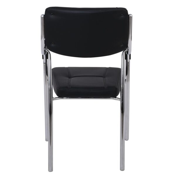 ALPHA Πολυθρόνα Γραφείου Επισκέπτη, Χρώμιο, Pu Μαύρο 52x58x87cm - Image 15