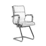 BF4800V Πολυθρόνα Γραφείου Επισκέπτη, Μέταλλο Χρώμιο, PU Μαύρο 55x63x92cm - Image 10