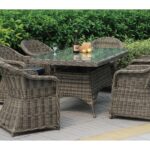 MONTANA Πολυθρόνα Τραπεζαρίας Κήπου ALU, Wicker Φ5mm Grey Brown,Μαξιλάρι Ανθρακί 60x72x85cm - Image 7