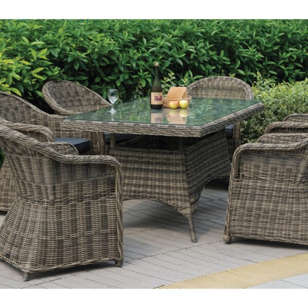 MONTANA Πολυθρόνα Τραπεζαρίας Κήπου ALU, Wicker Φ5mm Grey Brown,Μαξιλάρι Ανθρακί 60x72x85cm - Image 7