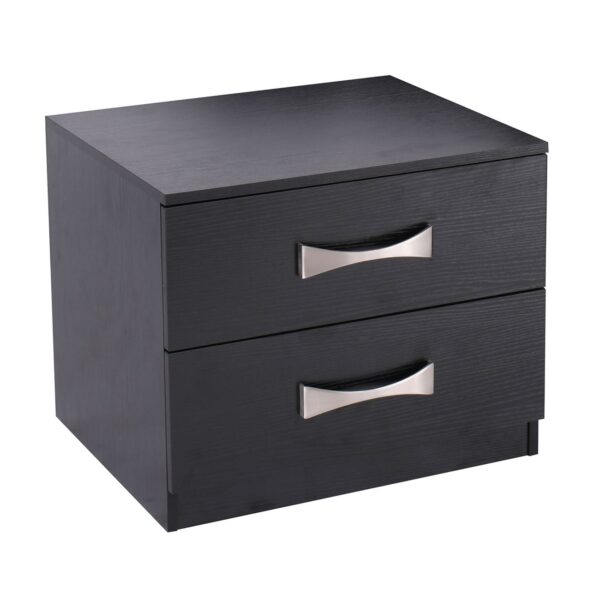 LIFE Κομοδίνο με 2 Συρτάρια, Απόχρωση Zebrano 48x40x39cm - Image 4