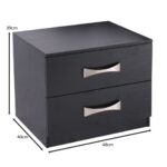 LIFE Κομοδίνο με 2 Συρτάρια, Απόχρωση Zebrano 48x40x39cm - Image 5